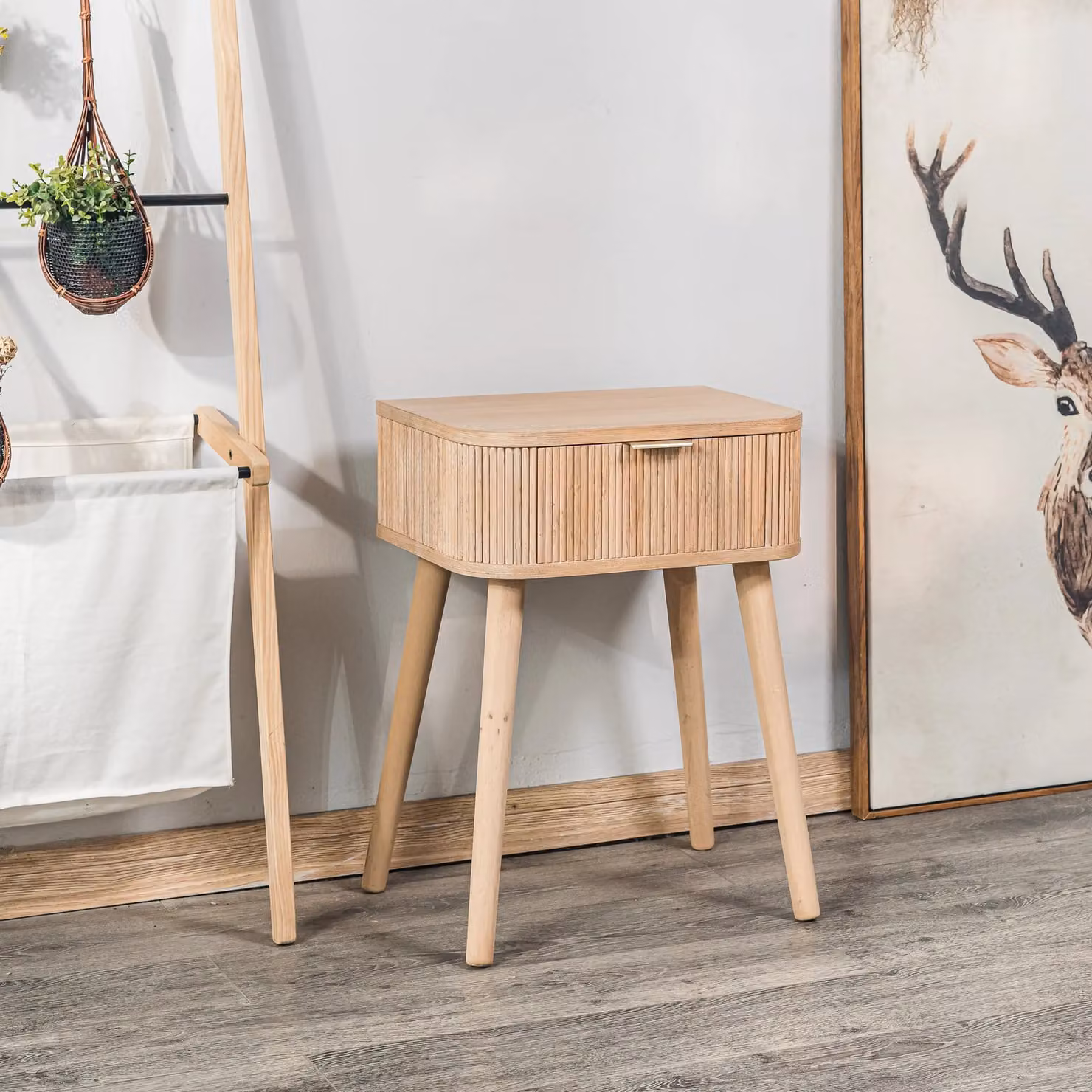 Nordlys Bedside Table with 2 Drawers in Light Brown Beech Wood – 2