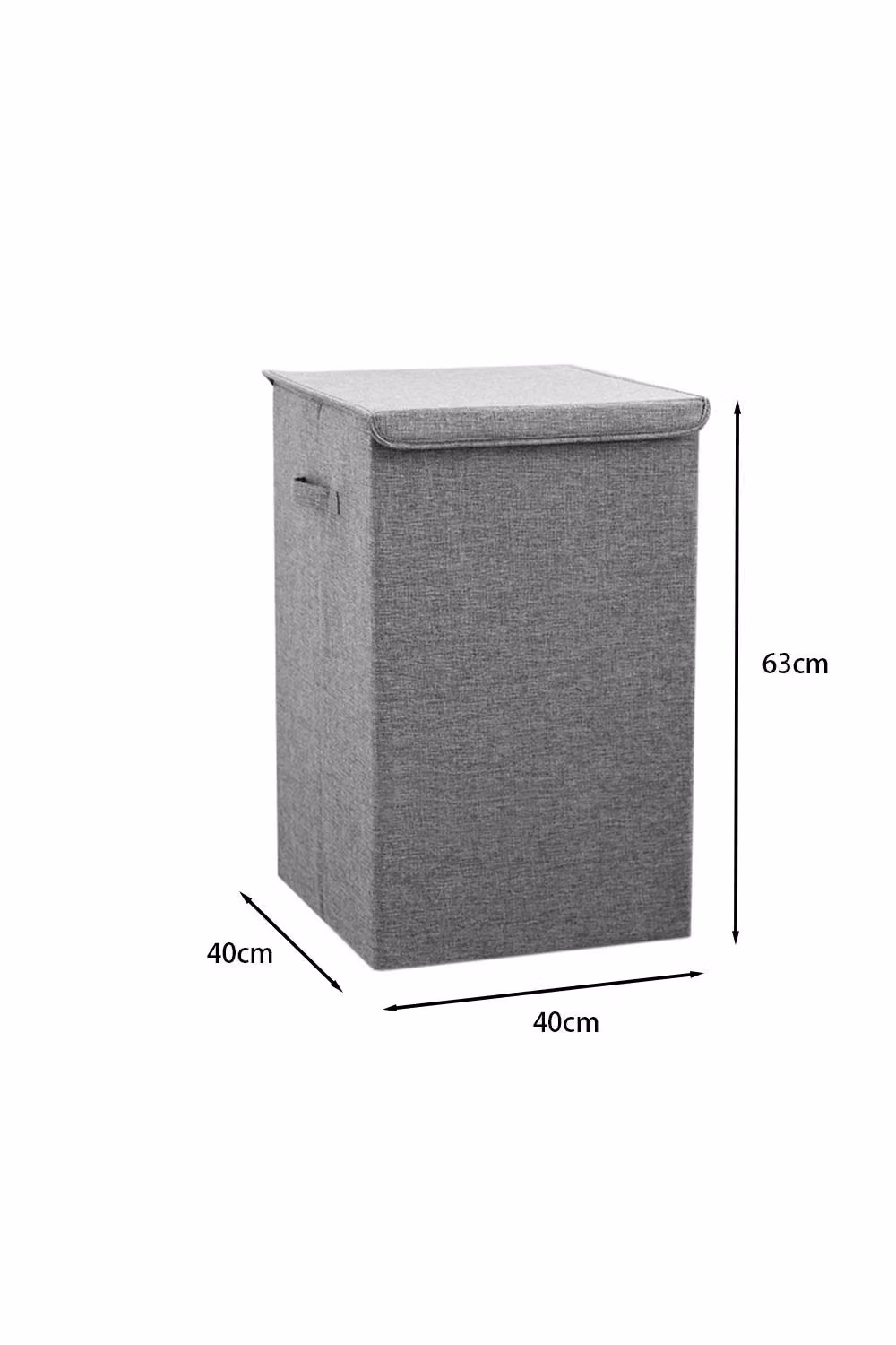 Garden Sanctuary Collapsible Fabric Laundry Hamper with Lid, Grey, W: 63.0 cm, D: 40.0 cm, H: 1.0 cm – 2