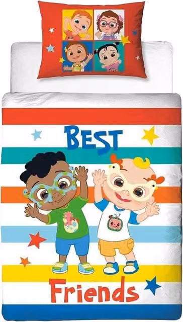 Cocomelon Best Friends Reversible Multicoloured Duvet Set for Children