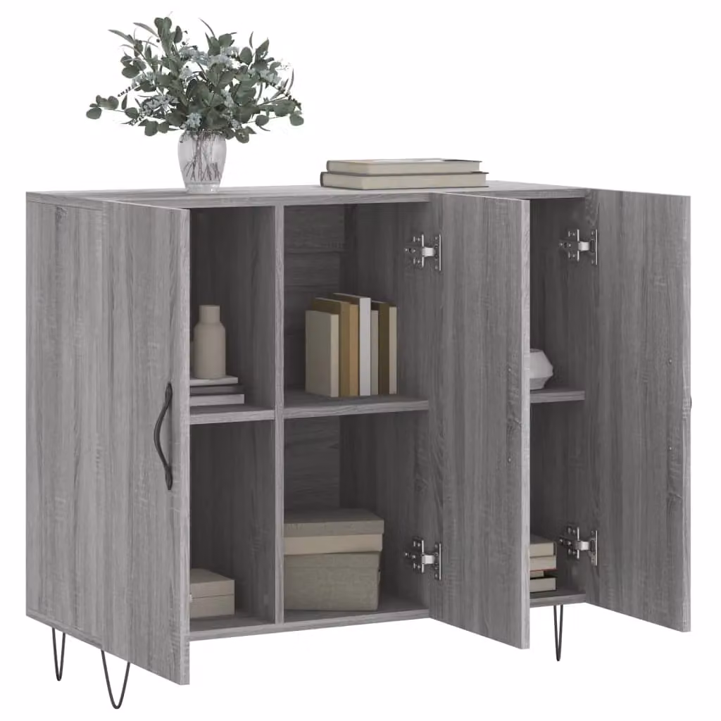 Berkfield Home Grey Sonoma Sideboard in Engineered Wood, W/D/H: 90 x 34 x 80 cm – 3
