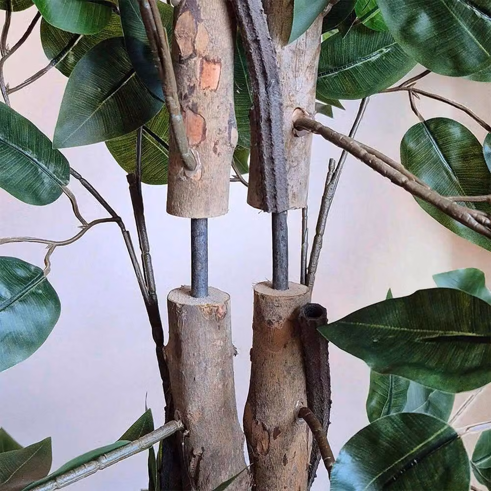 Voltico Artificial Banyan Tree in Black Pot, Green, Height: 150 cm – 4