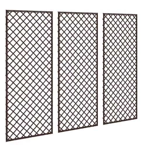Outsunny Decorative Wood Garden Trellis for Climbing Plants, Brown, H: 112.0 cm x W: 43.0 cm x D: 2.0 cm – 1