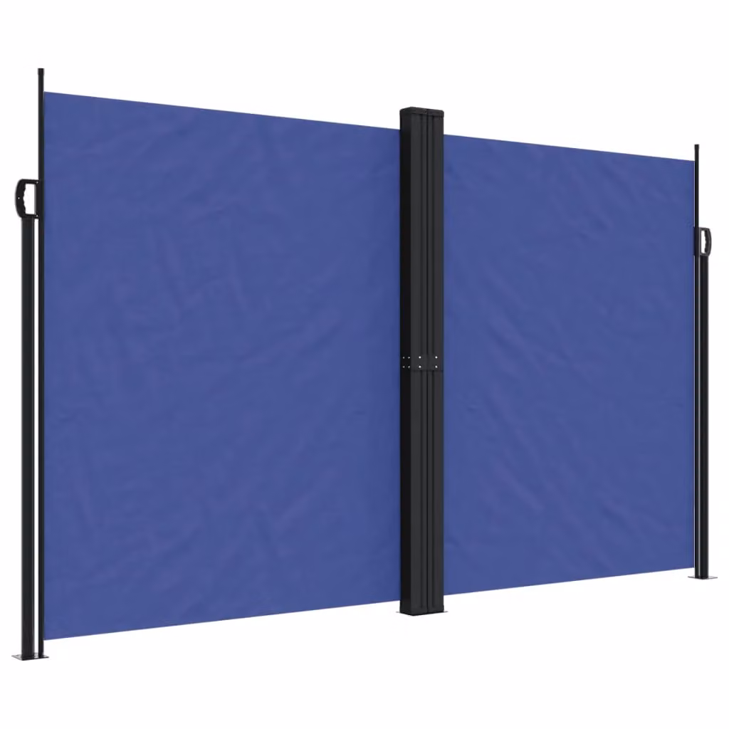 Berkfield Home Retractable Blue Polyester Side Awning, W/H: 1000 x 200 cm – 2