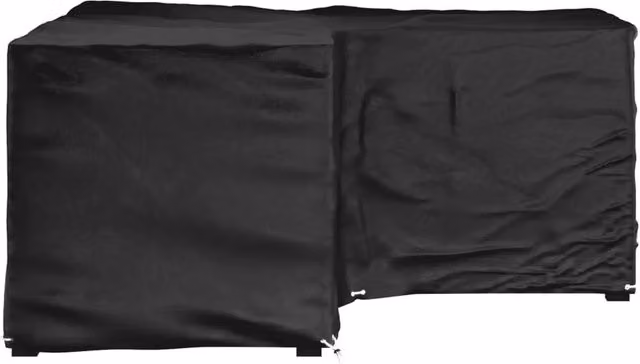Berkfield Home Black L-Shaped Garden Furniture Cover with 16 Eyelets, W/D/H: 215 x 215 x 90 cm