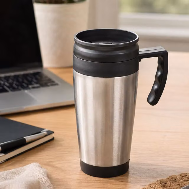 Orsina Mateo Stainless Steel Travel Mug in Black and Silver – 2