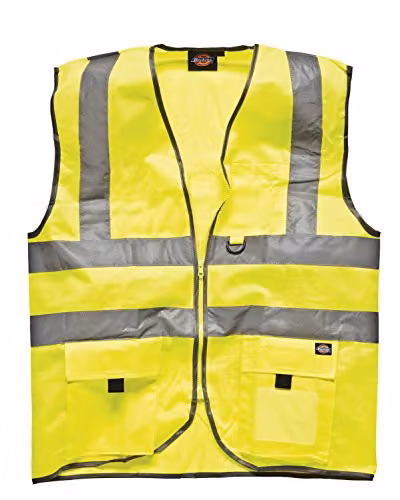 Dickies SA22020 YL Hi Vis Technical Safety Waistcoat in Yellow, Size 4XL