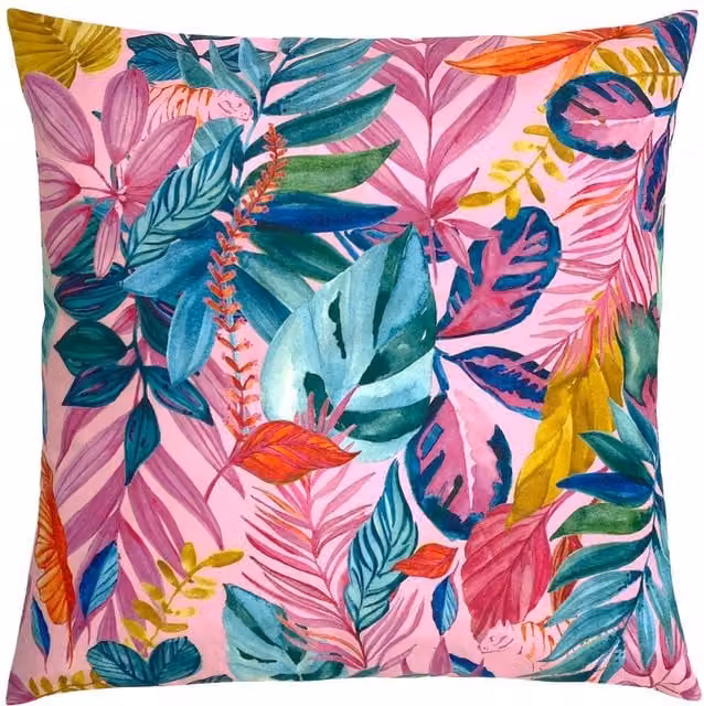 Furn Psychedelic Jungle Multicolour Outdoor Cushion, W/D/H: 43 x 43 x 43 cm