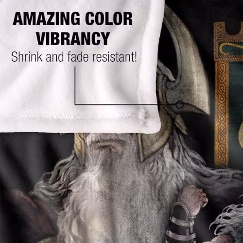 LOGOVISION Lord of the Rings War of the Rohirrim Helm Hammerhand Homage Super Soft Fleece Throw Blanket, Multicolour, W: 152 cm, D: 127 cm – 3