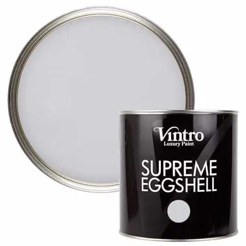 Vintro Bidston Grey Eggshell Paint, Water Based Satin Finish for Interior and Exterior Walls, Wood and Trim, 2.5 Litres