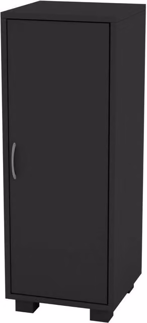 Havendro Modern Black Wooden Corner Storage Cabinet with Hinged Door and Internal Shelves – 1