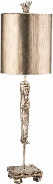 Loops Metal Table Lamp in Aged Silver with Sculpted Stacked Base and E27 LED Compatibility – 1