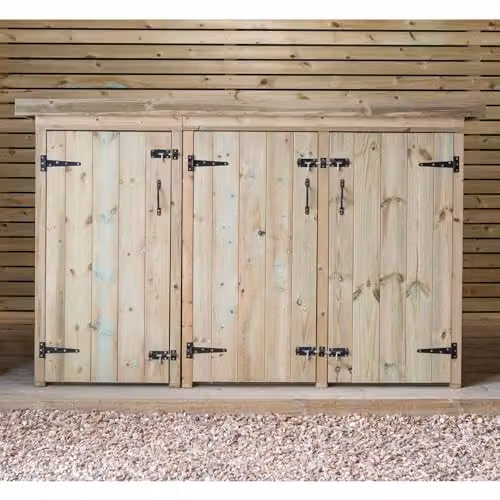 Garden Village Gisburn Triple Garden Store in Brown, W/D/H: 214.2 x 80.4 x 125.0 cm – 2