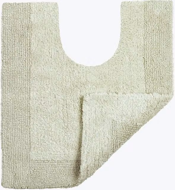 Allure Bath Fashions Reversible Heavyweight Cotton Pedestal Mat in Green, W/D/H: 55 x 55 x 1 cm – 1