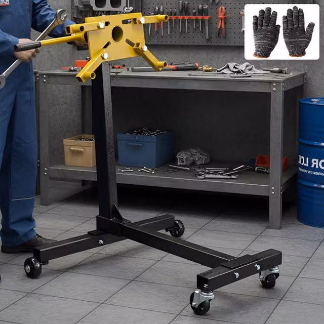 Ventryn Heavy Duty Engine Support Stand and Swivel Gearbox Support, Black, 450kg Capacity