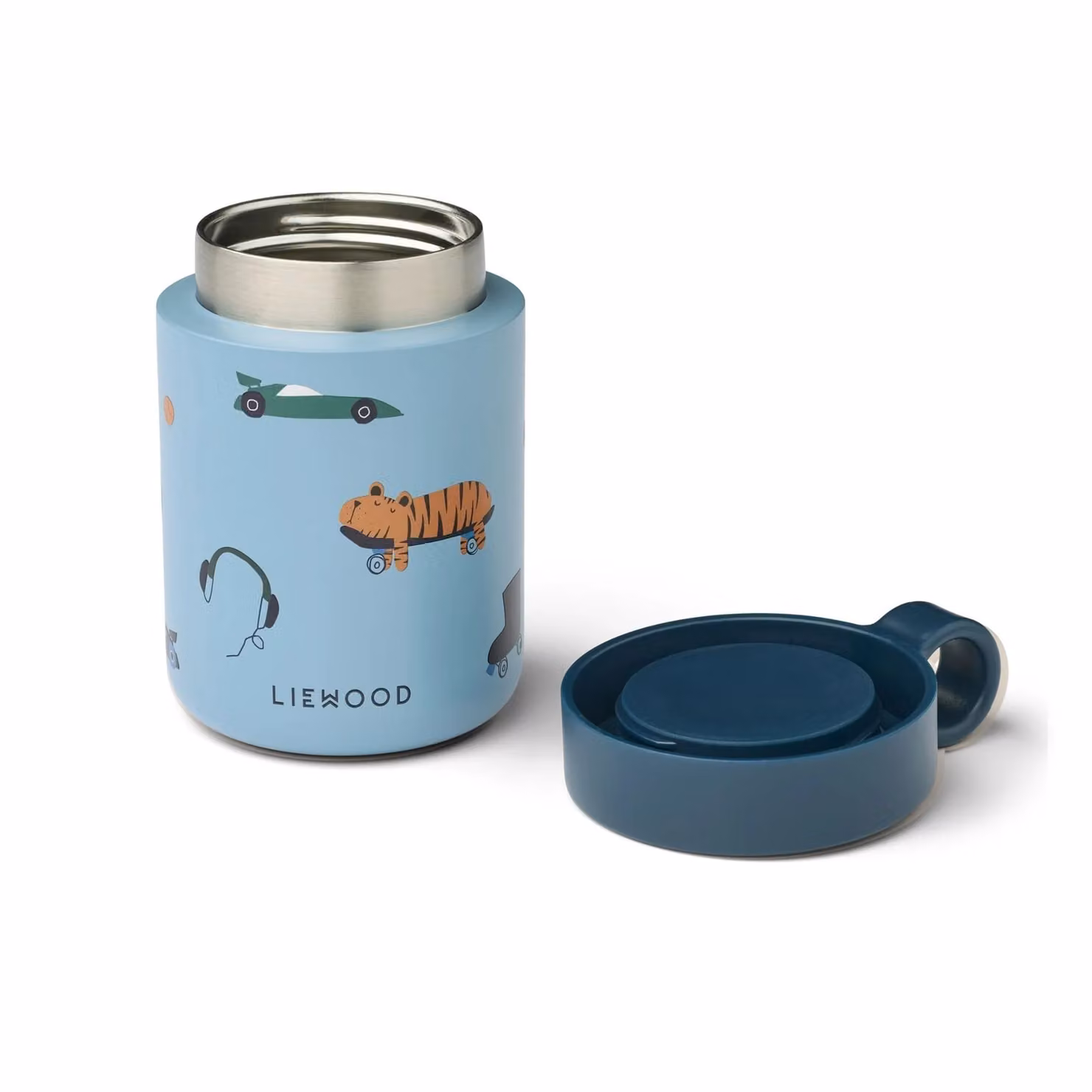 Liewood Kiani Printed Food Jar in Beach Blue, 325 g Stainless Steel – 2