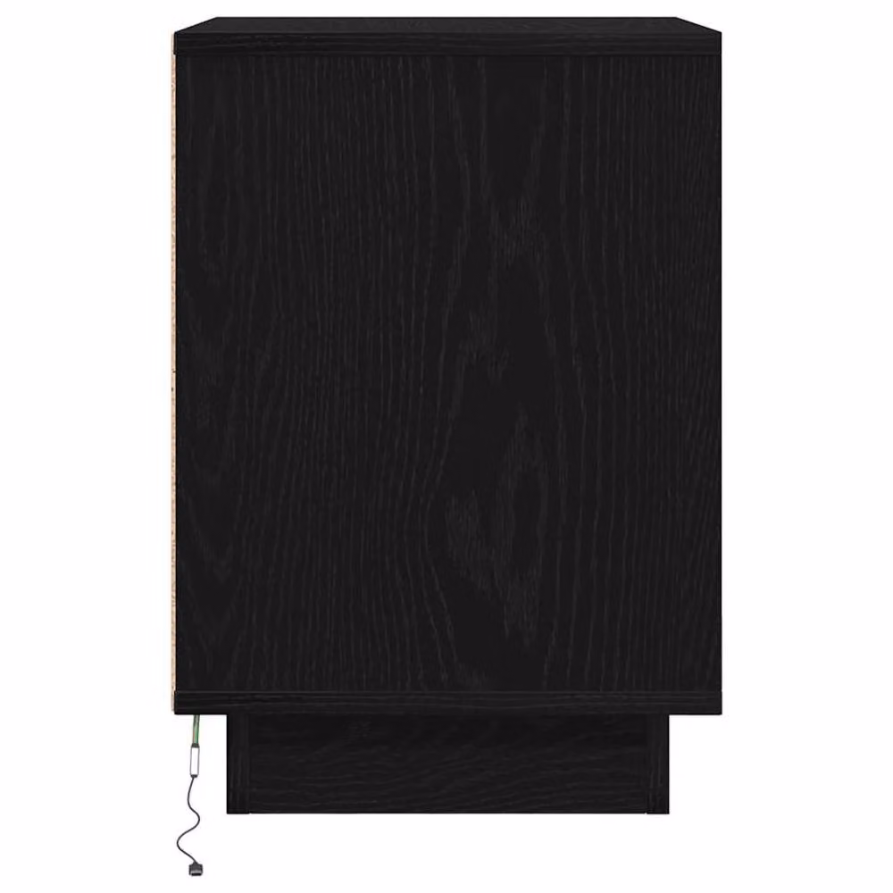 Berkfield Home Durable Bedside Cabinet with Integrated LED Lights in Black, W/D/H: 38 x 34 x 50 cm – 4