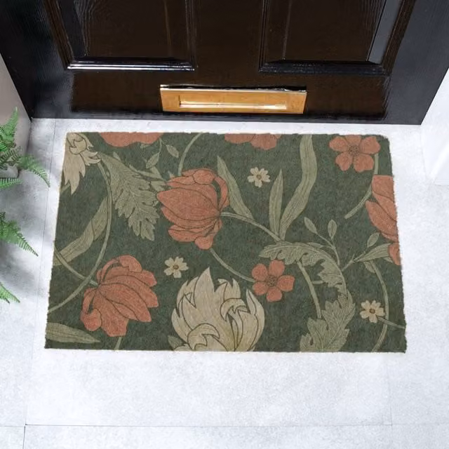Artsy Mats William Morris Blue Floral Doormat, Multicolour, W/D: 60 x 40 cm