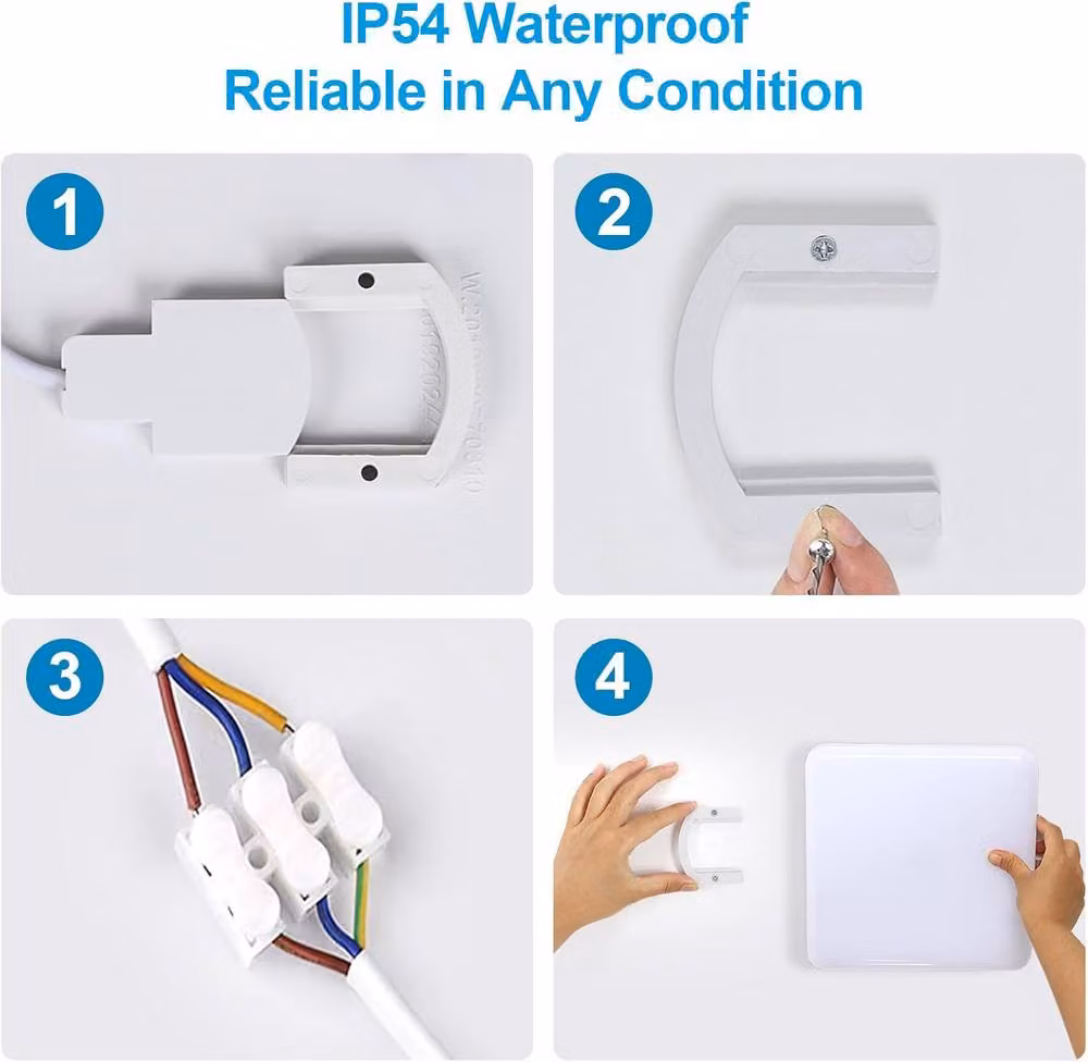 Goeco White Square LED Ceiling Light, 36W, 6500K Cool White, IP44 Rated – 5