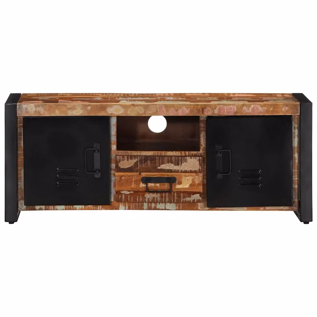 Berkfield Home Industrial Solid Reclaimed Wood TV Cabinet in Brown W/D/H: 100 x 30 x 40 cm – 2