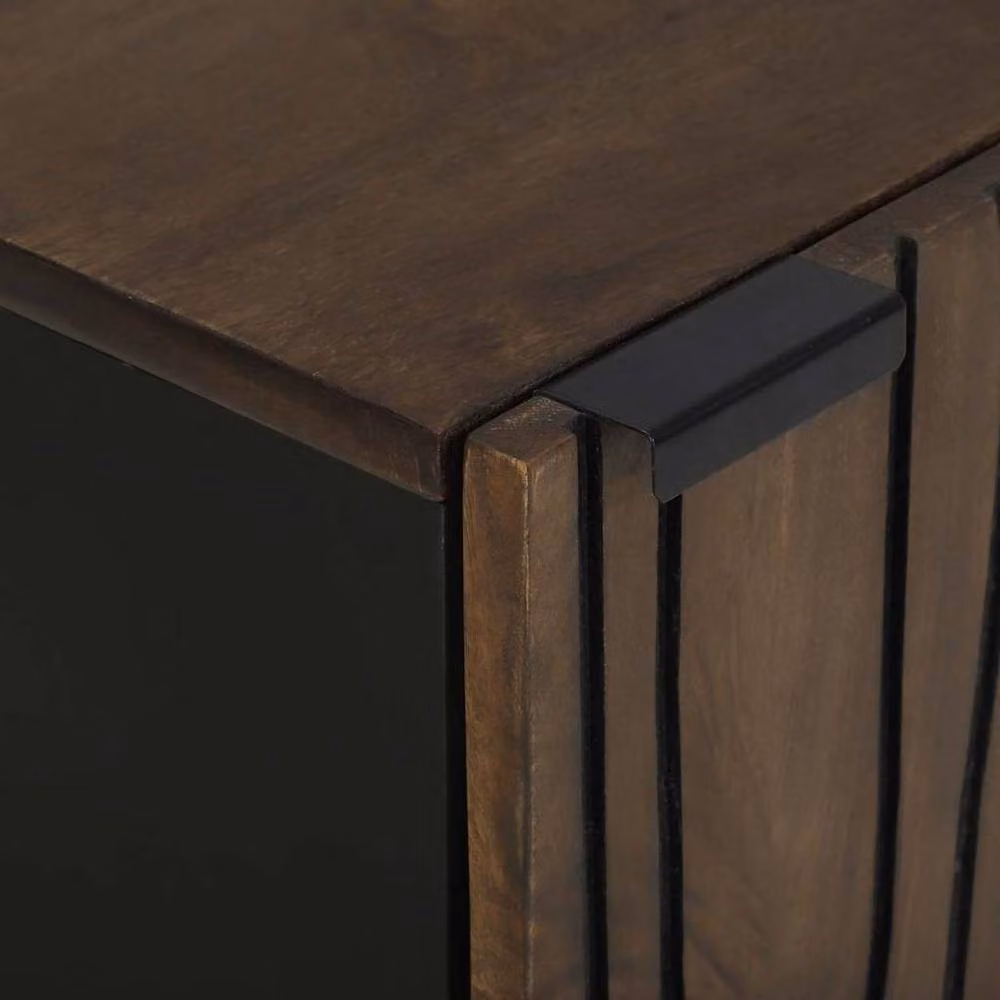 Berkfield Home Modern Bathroom Cabinet in Brown Solid Mango Wood, W/D/H: 38 x 33.5 x 58 cm – 5