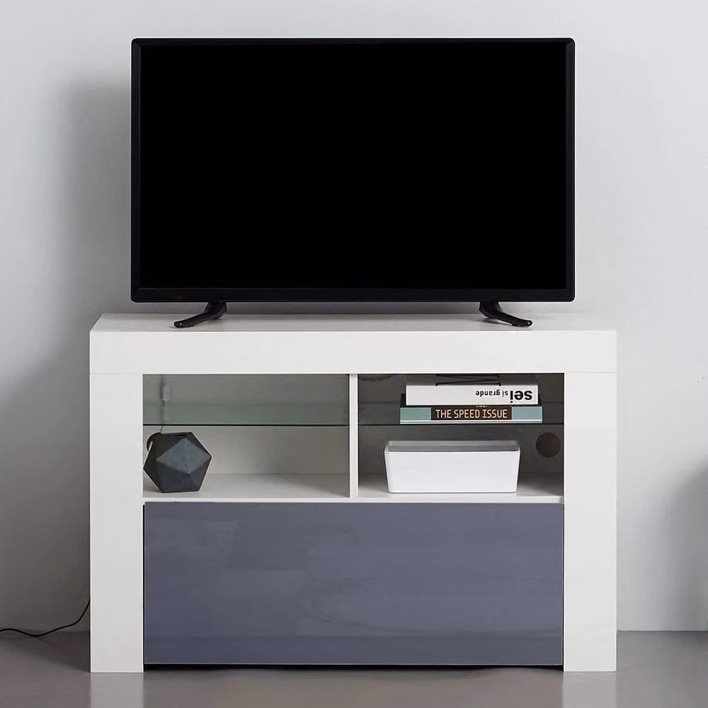 SPETLEK Modern Grey and White TV Unit Stand Cabinet – 3