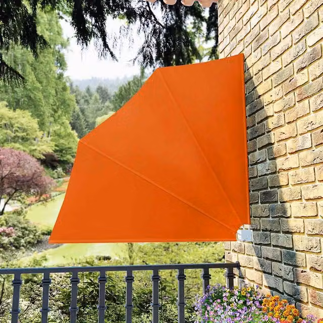 Berkfield Home Collapsible Balcony Side Awning in Orange, W/D/H: 140 x 140 x 140 cm