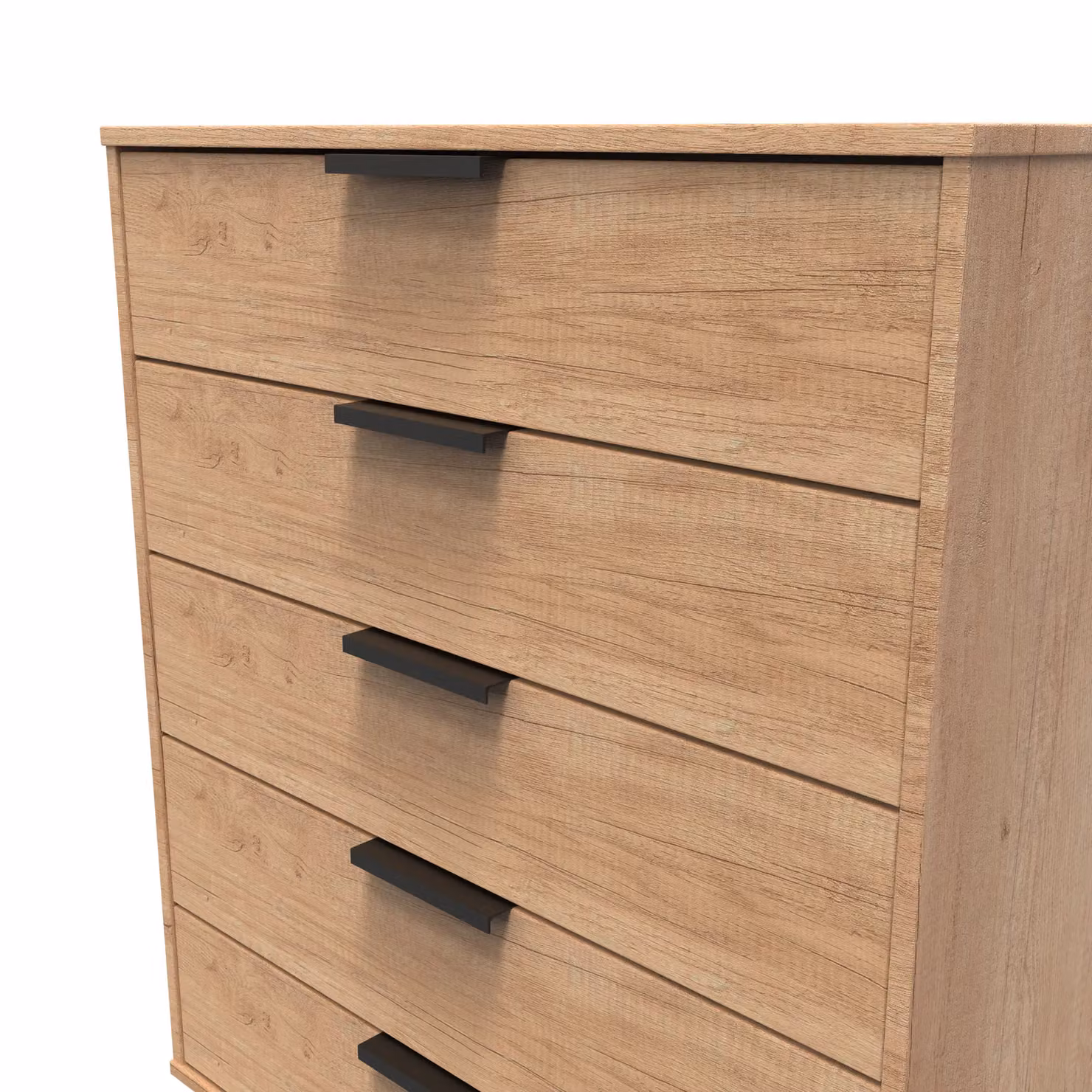 Ready Assembled 2 U Fuji 5 Drawer Chest in Natural Wood Finish – 3