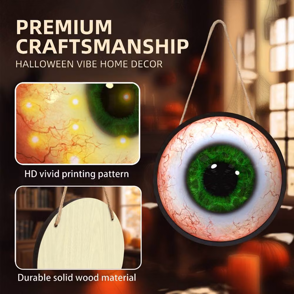Quipulse Style 1 LED Glowing Eyeball Hanging Ornaments for Halloween Decor in Multicolour – 2