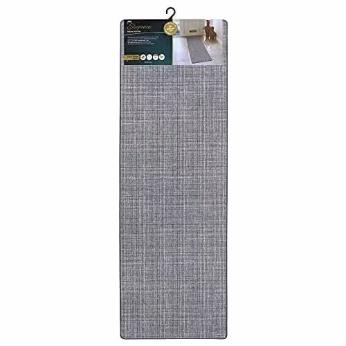 JVL Elegance Machine Washable Non-Slip Runner Mat, Grey, W: 50 cm, L: 150 cm – 1