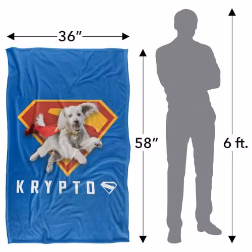 Warner Bros. Superman 2025 Krypto Shield Super Soft Fleece Throw Blanket, Multicolour, W: 91.44 cm x D: 147 cm – 4