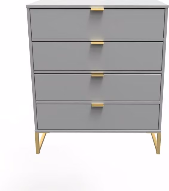 Ready Assembled 2 U Tamworth 4 Drawer Chest in Dark Grey