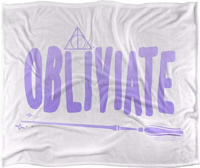 Warner Brothers Harry Potter The Obliviate Blanket, White, W: 152 cm, D: 127 cm