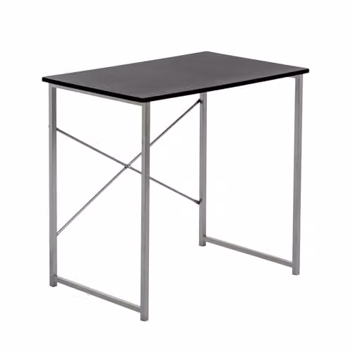 Harbour Housewares Industrial Wooden Computer Desk in Black, W: 80 cm, H: 74.5 cm, D: 45 cm – 1