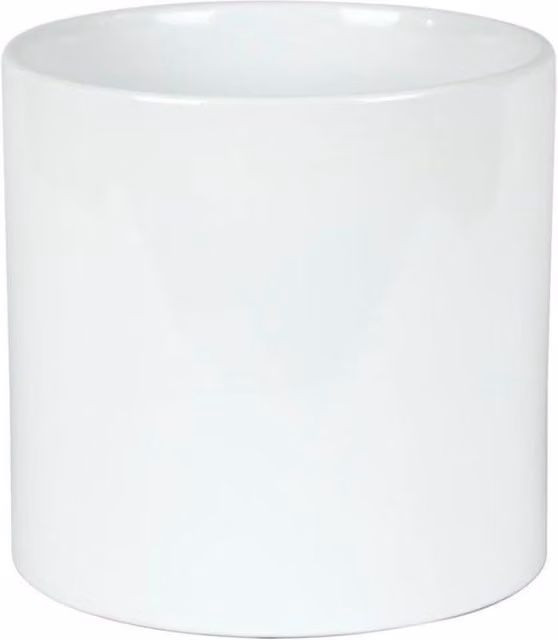 KDMD Hortus Sofia Round Ceramic Tabletop Pot, White, Diameter: 17 cm, Height: 18 cm