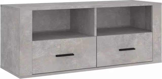 Berkfield Home Concrete Grey TV Cabinet in Engineered Wood W/D/H: 100 x 35 x 40 cm