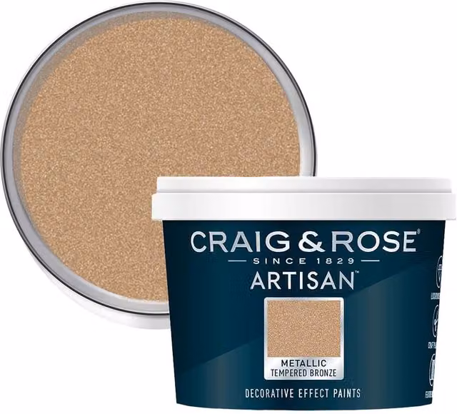 Craig and Rose Artisan Decorative Effect Paint in Tempered Bronze, 250ml