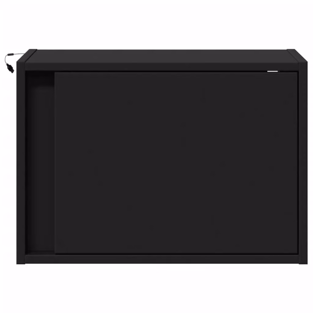 Berkfield Home Set of 2 Wall-mounted Bedside Cabinets with Integrated LED Lights in Black – 4