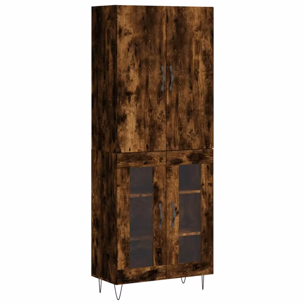 Berkfield Home Smoked Oak Highboard in Brown, W: 69.5 cm, D: 34 cm, H: 180 cm – 2