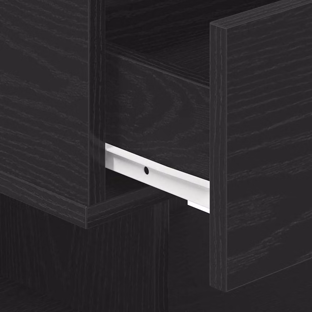 Berkfield Home Modern Bedside Cabinet in Black Oak, W/D/H: 40 x 35 x 65 cm – 5