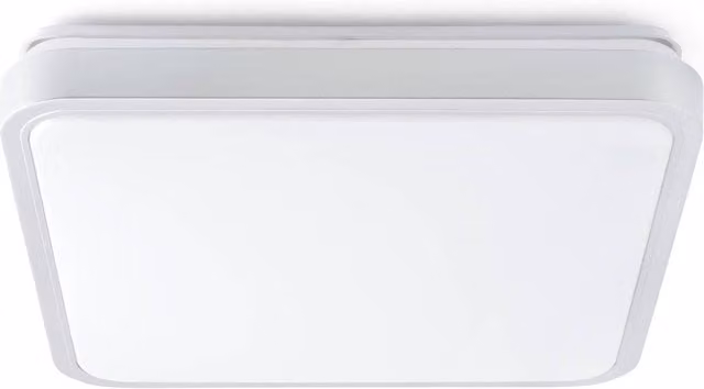 Faro Iris LED Medium Square Flush Ceiling Light in White and Grey