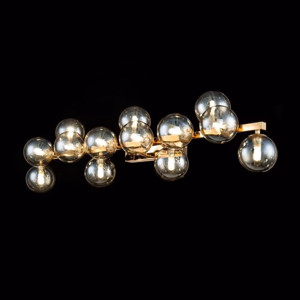 Netlighting Dallas Wall Lamp in Gold/Brass with 13 G9 Lights – 2