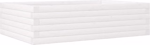 Berkfield Home Garden Planter in White Solid Wood, W/D/H: 90 x 60 x 23 cm