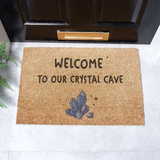 Artsy Mats Welcome To Our Crystal Cave Doormat, Brown, W: 60 cm, D: 40 cm – 1