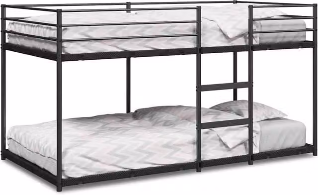 Berkfield Home Metal Bunk Bed in Black, W/D/H: 90 x 190 cm – 1