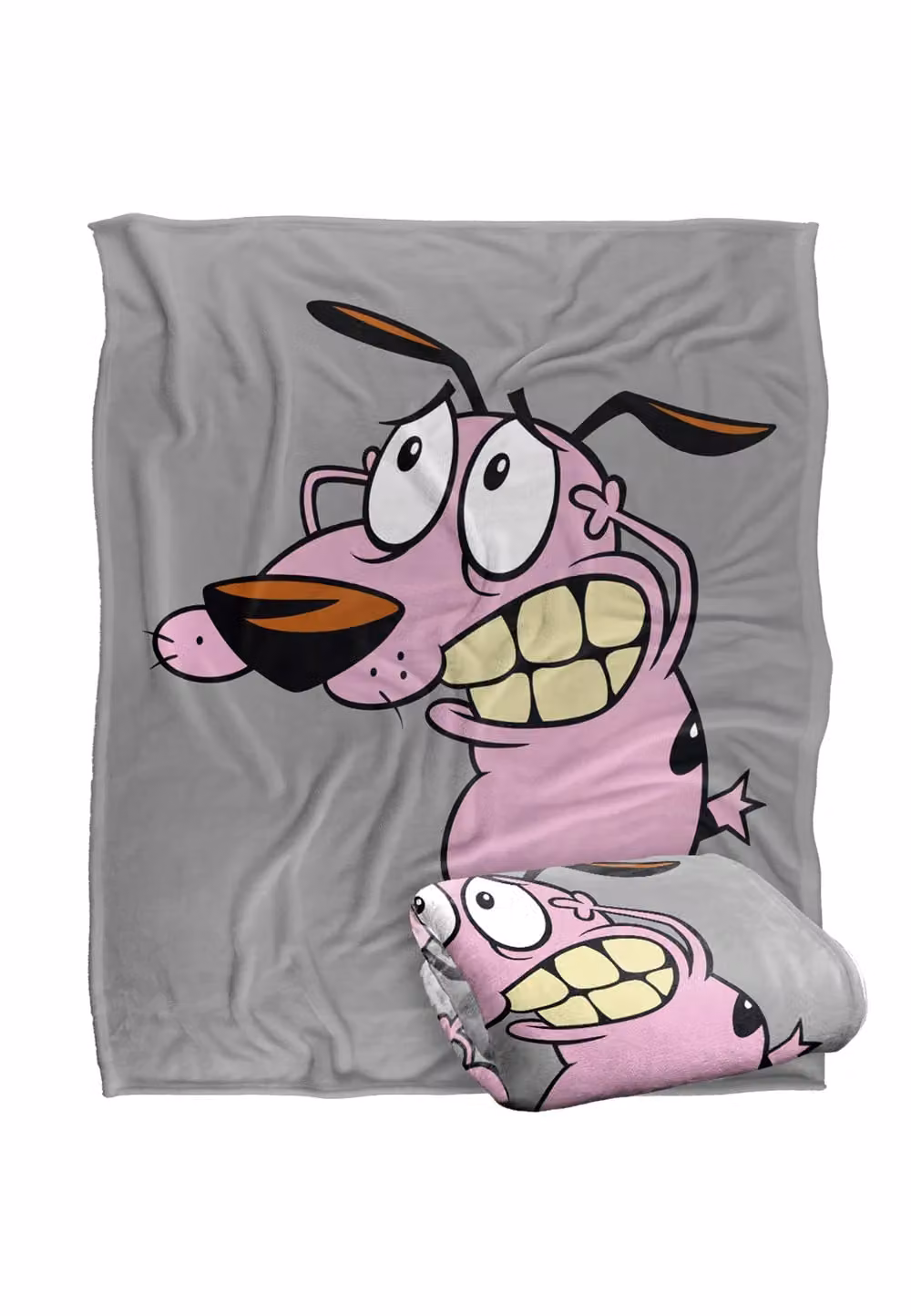 LOGOVISION Courage The Cowardly Dog Season 1 Super Soft Fleece Throw Blanket, White, W/D/H: 152 x 127 cm – 2