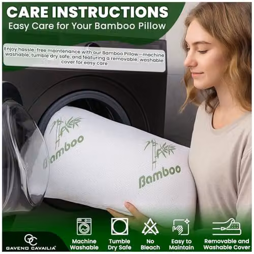 GAVENO CAVAILIA White Bamboo Memory Foam Orthopaedic Neck Support Pillow – 6