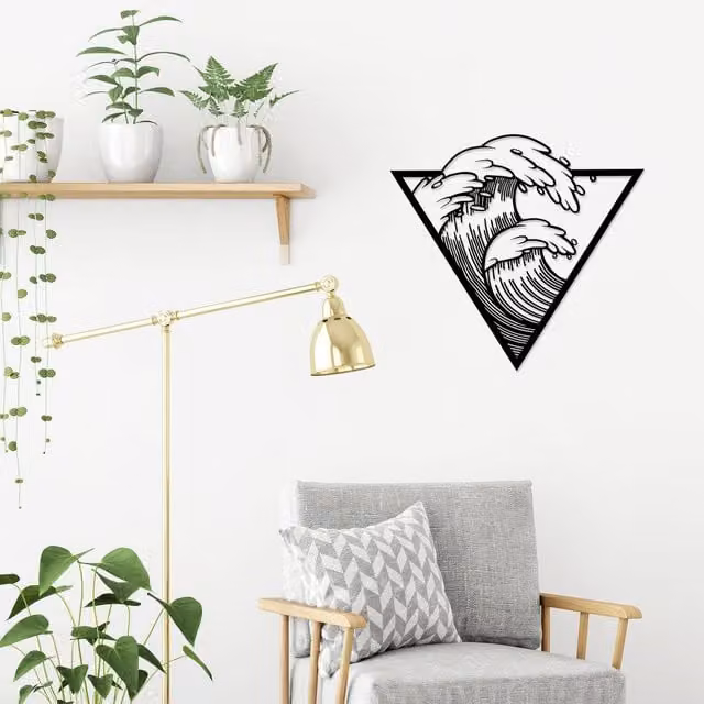 Decortie Nautical Sea Theme Metal Wall Art in Black
