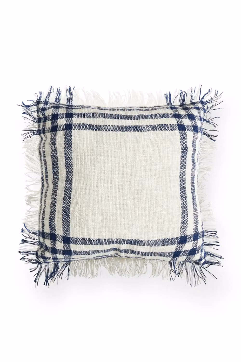 BHS Tula Blue Checked Square Cushion, W/D/H: 45 x 45 x 45 cm – 2
