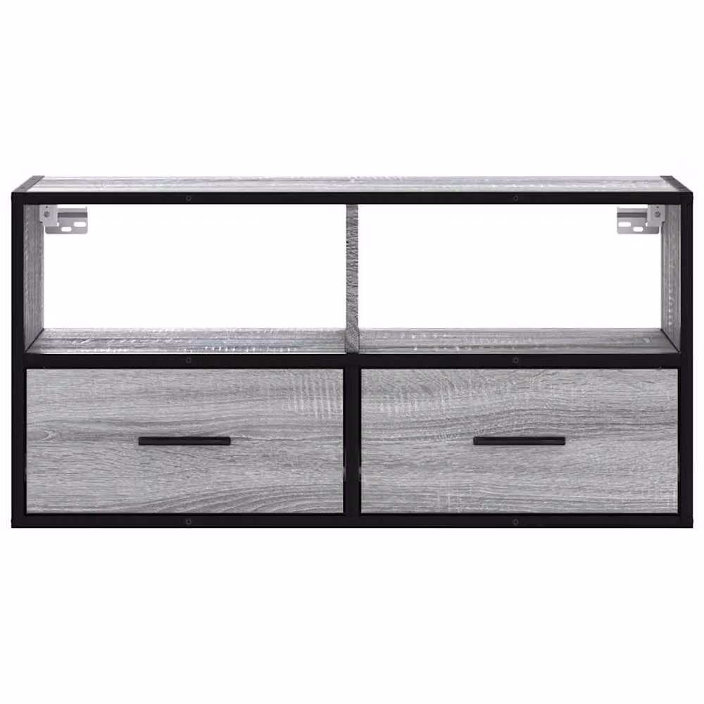 Berkfield Home Industrial TV Cabinet in Grey Sonoma, W/D/H: 80 x 31 x 39.5 cm – 4
