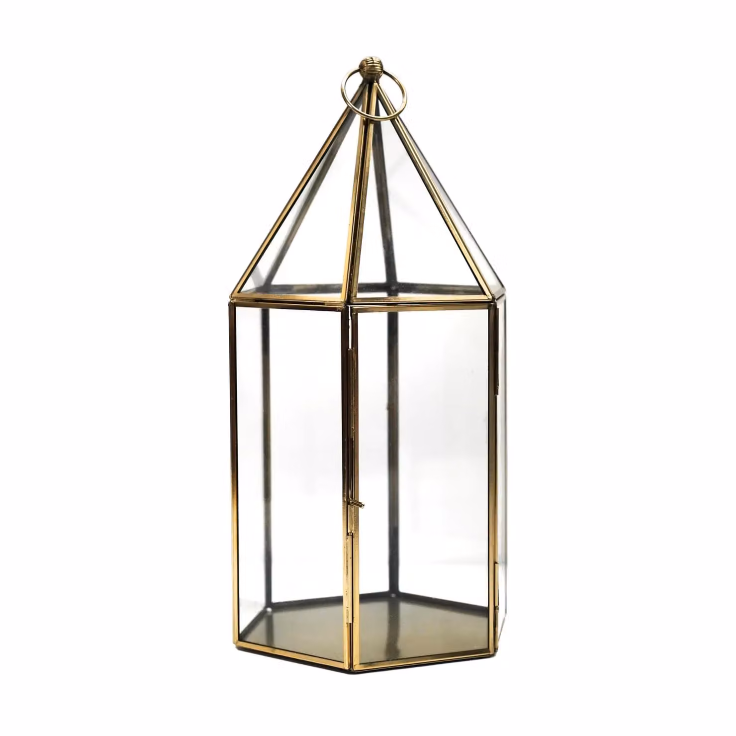 Ivyline Glasshouse Terrarium in Antique Brass, H: 36 cm x W: 18 cm – 2